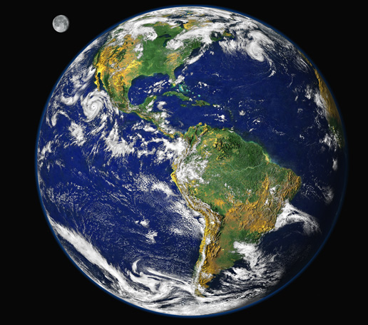 The "Blue Marble" as seen from space in the year 2000