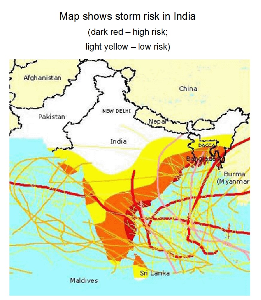 Storm risk in India 