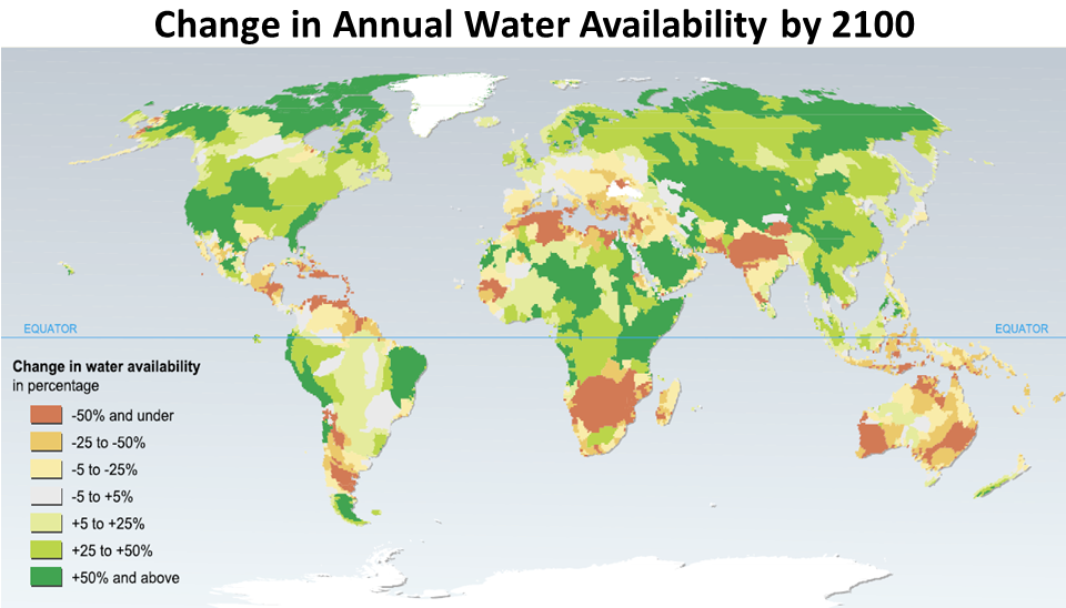 Change in Water Annual Availability by 2100