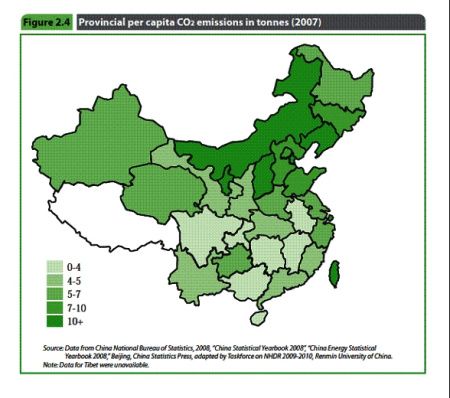 CO2 emission in tons in china
