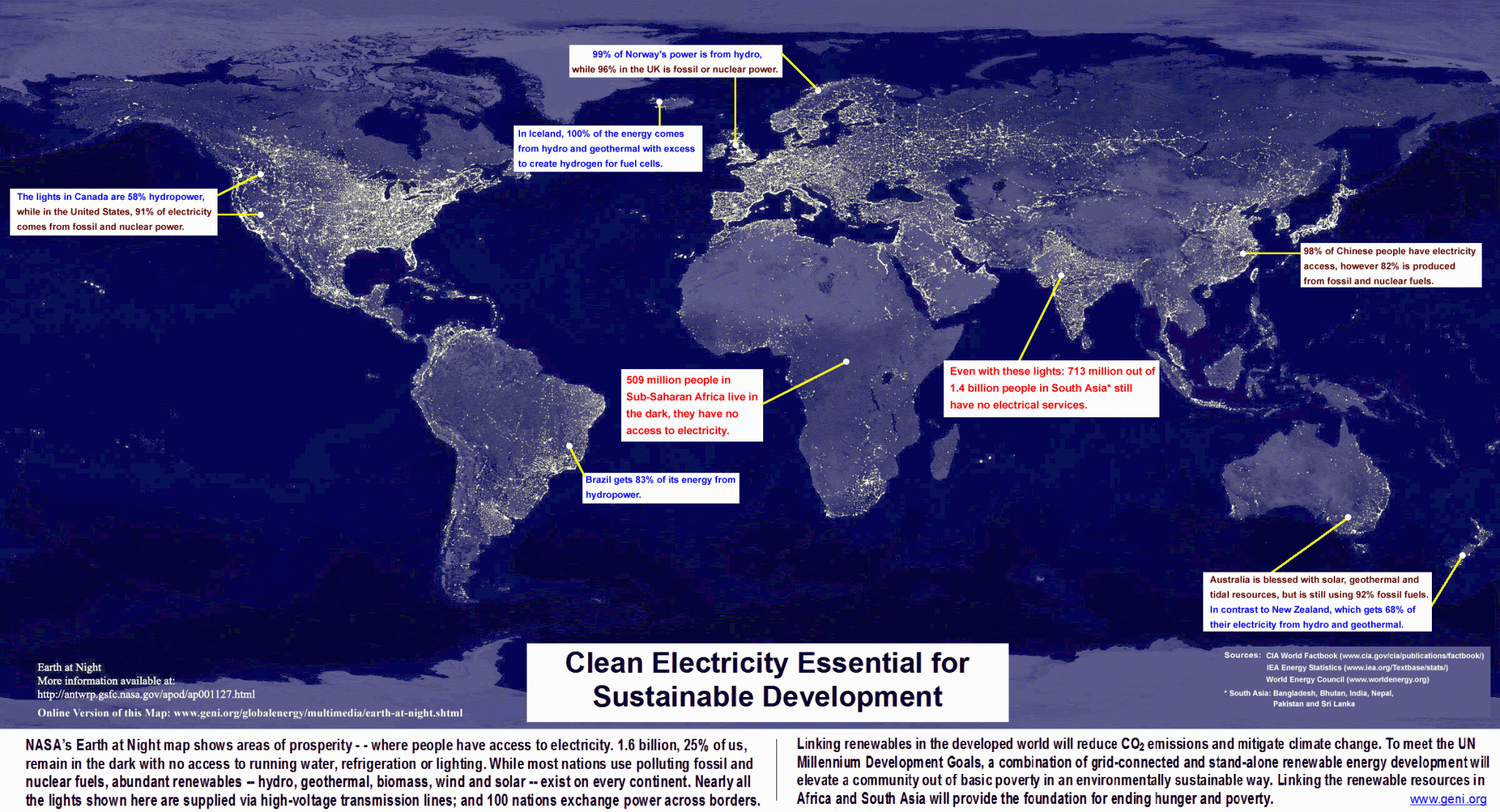 Earth at Night with Annotations